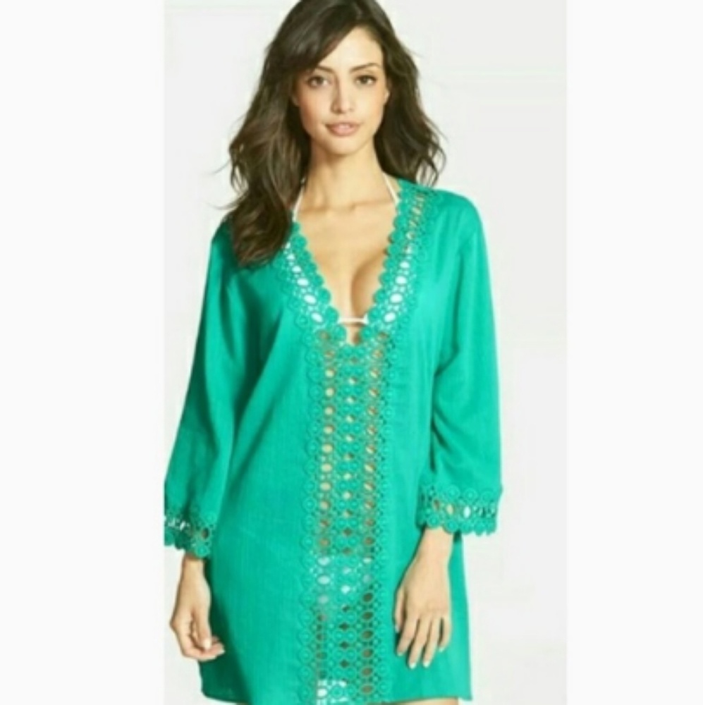 Beautiful Jade green bikini coverup tunic